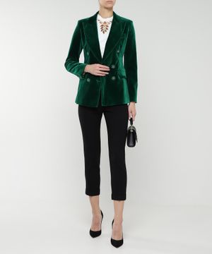 Double breasted velour blazer