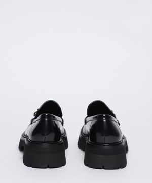 Logo metal detail leather loafers