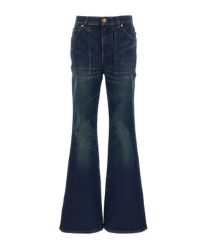 High-waist flared jeans