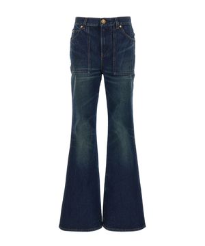 High-waist flared jeans