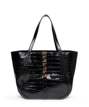 Crocodile leather effect Greca Goddess Large tote bag