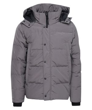 Quilted design hooded jacket with long sleeves