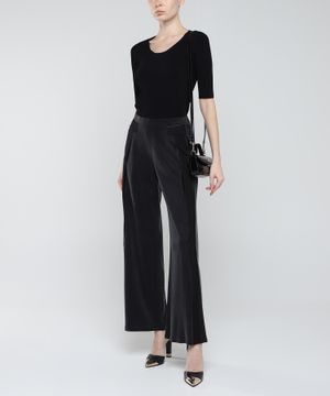 High-waist wide-leg trousers