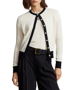 Logo embroidered cardigan