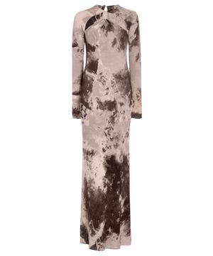 Printed maxi dress with long sleeves