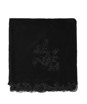 Embroidered silk scarf