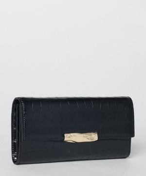 Crocodile leather effect wallet