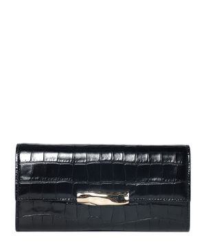 Crocodile leather effect wallet