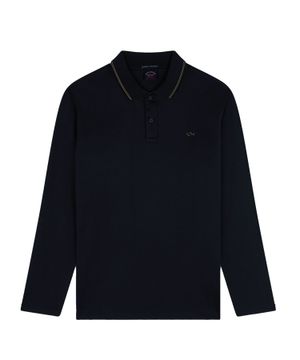 Long sleeve polo with classic collar