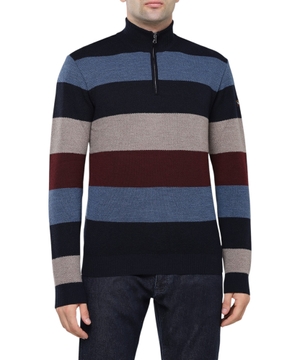 Striped long sleeve wool sweater