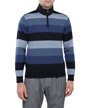Striped long sleeve wool sweater