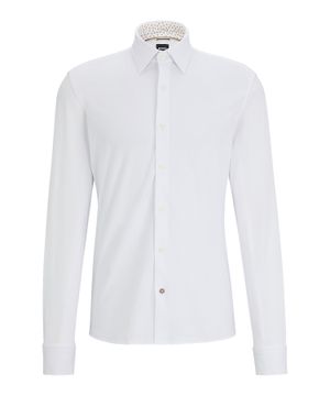 Straight-fit shirt with long sleeves