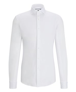 Straight-fit shirt with long sleeves