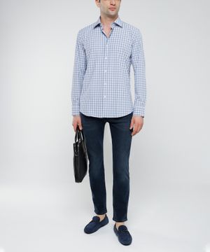 Long-sleeve checkered shirt