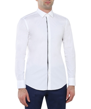 Straight-fit shirt with long sleeves