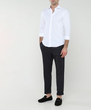 Straight-fit shirt with long sleeves