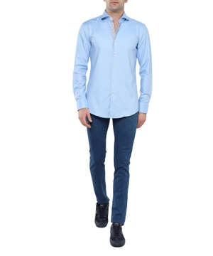 Straight-fit shirt with long sleeves