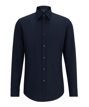 Straight-fit shirt with long sleeves