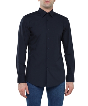 Straight-fit shirt with long sleeves