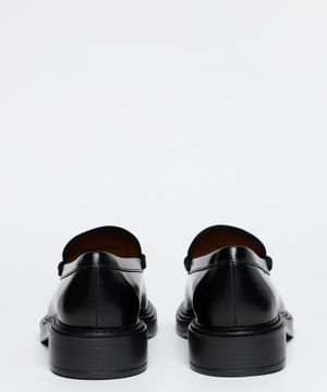 Logo detail leather loafers