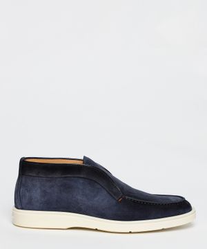 Ankle-length suede loafers