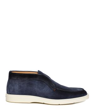 Ankle-length suede loafers