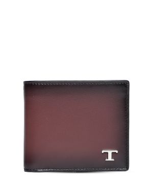 Leather wallet with logo detail