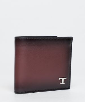 Leather wallet with logo detail