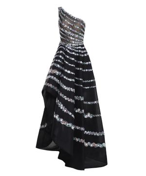 Asymmetric dress embellished with sequins