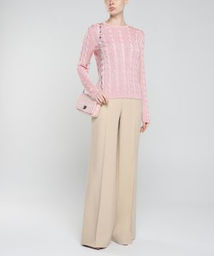 High-waist wide-leg pants