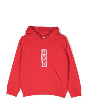 Logo printed long-sleeve hoodie