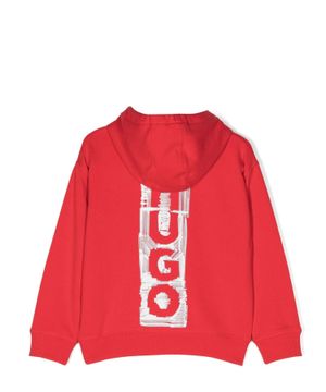 Logo printed long-sleeve hoodie