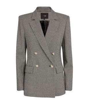 Houndstooth double-breasted blazer