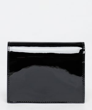 Logo detail patent leather wallet