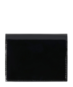 Logo detail patent leather wallet