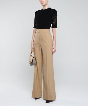 High-waist wool trousers