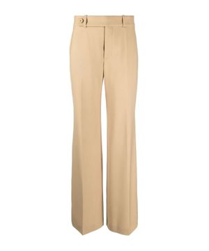 High-waist wool trousers