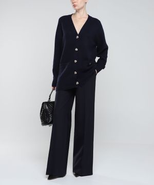 High-waist wool trousers