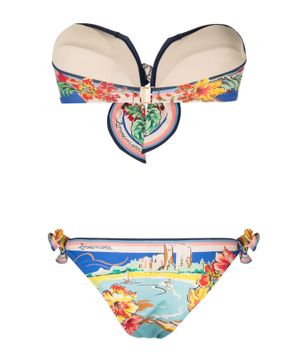 Alight illustration-print bikini