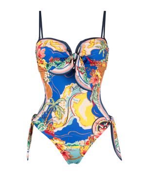 Alight Nautical Map-print swimsuit