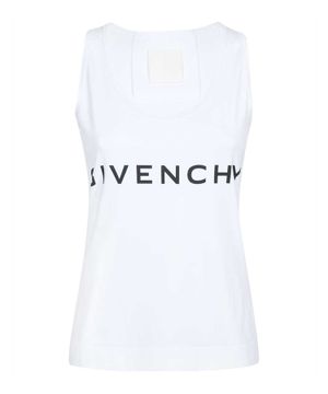 Logo printed sleeveless top