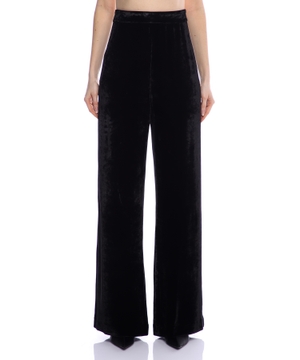 Velvet wide-leg pants