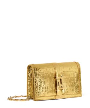 Crocodile leather effect Greca Goddess Mini bag