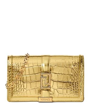 Crocodile leather effect Greca Goddess Mini bag