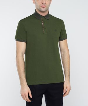 Logo embroidered short sleeve polo