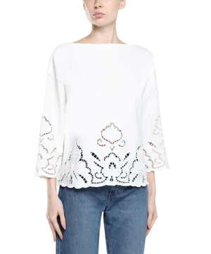 Blouse with broderie anglaise