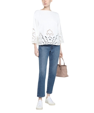 Blouse with broderie anglaise