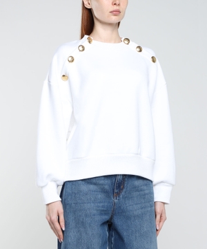 Long sleeve sweatshirt designed with buttons