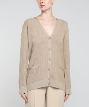 Long-sleeve cardigan with button fastening