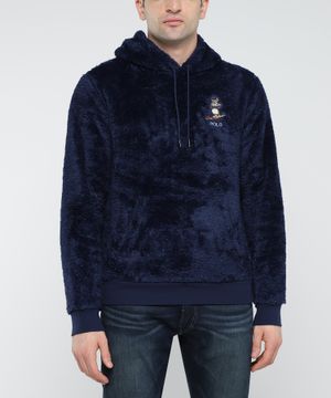 Logo embroidered long-sleeve hoodie